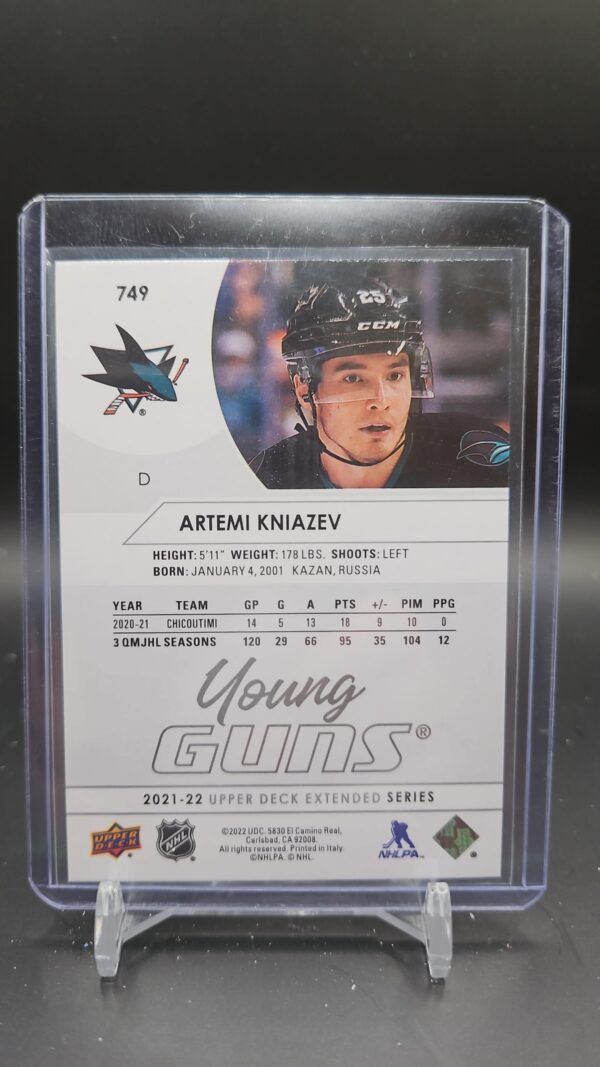 2021-22 Upper Deck Extended Series Artemi Kniazev Young Guns #749 - Image 2