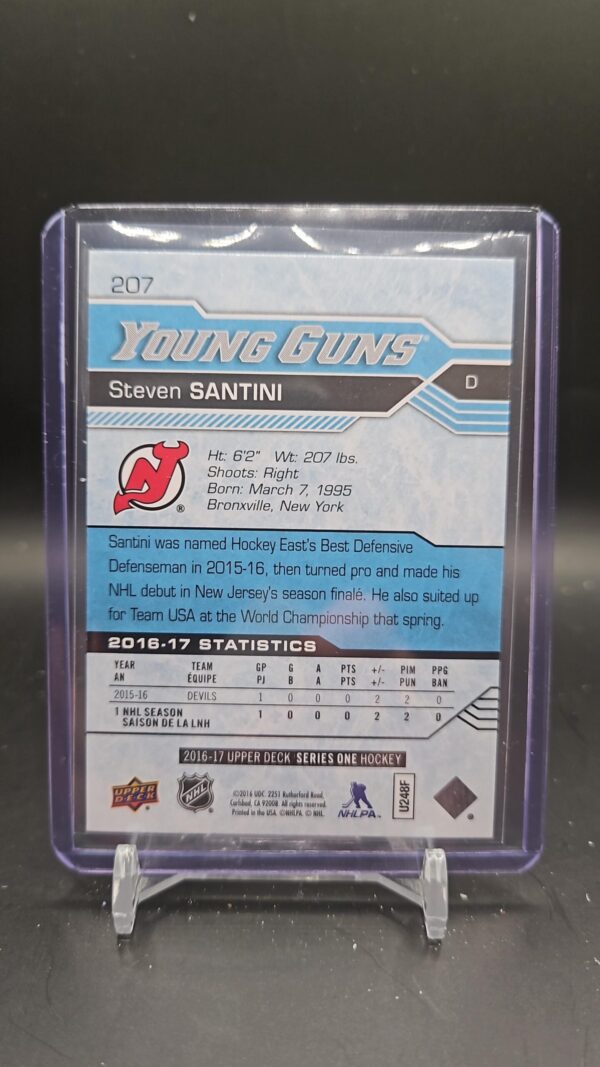 2016-17 Upper Deck #207 Steven Santini Young Guns - Image 2