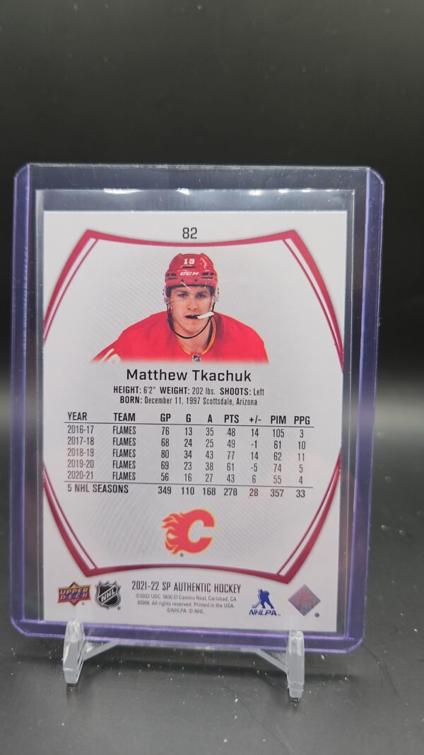 Matthew Tkachuk Calgary Flames 2021-22 SP Authentic Limited Red #82 - Image 2