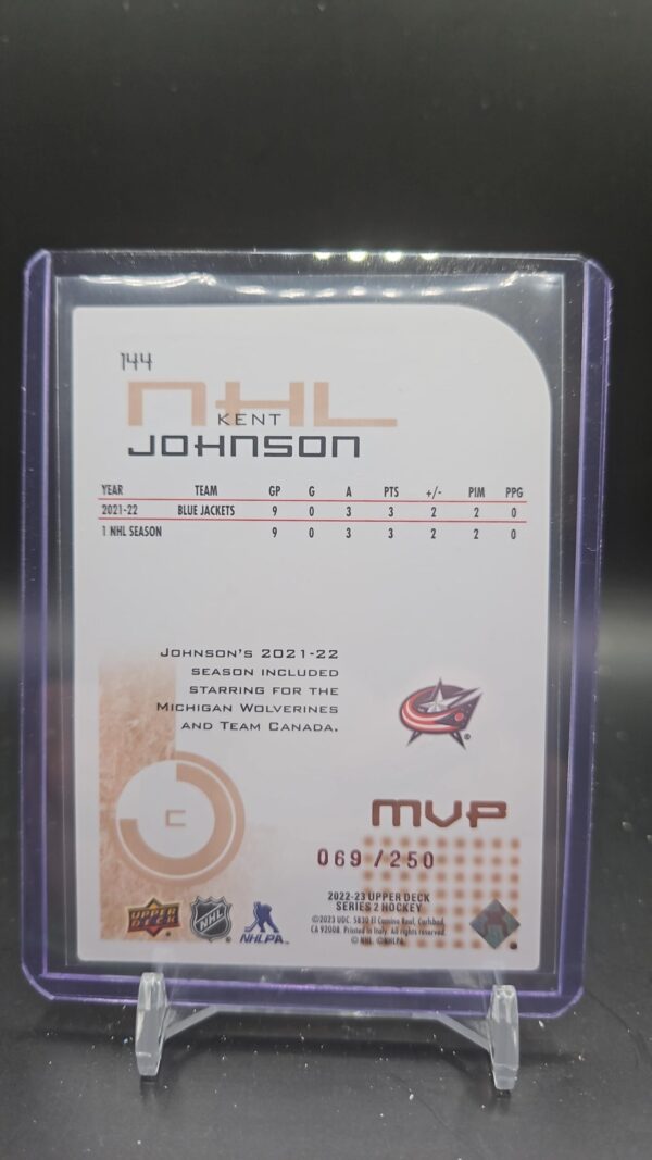 2022-23 Series 2 MVP Update Colors and Contours /250 Kent Johnson #144 Rookie RC - Image 2