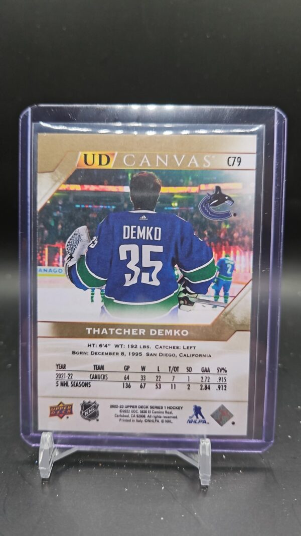 Thatcher Demko 2022-23 Upper Deck UD Canvas #C79 Vancouver Canucks - Image 2