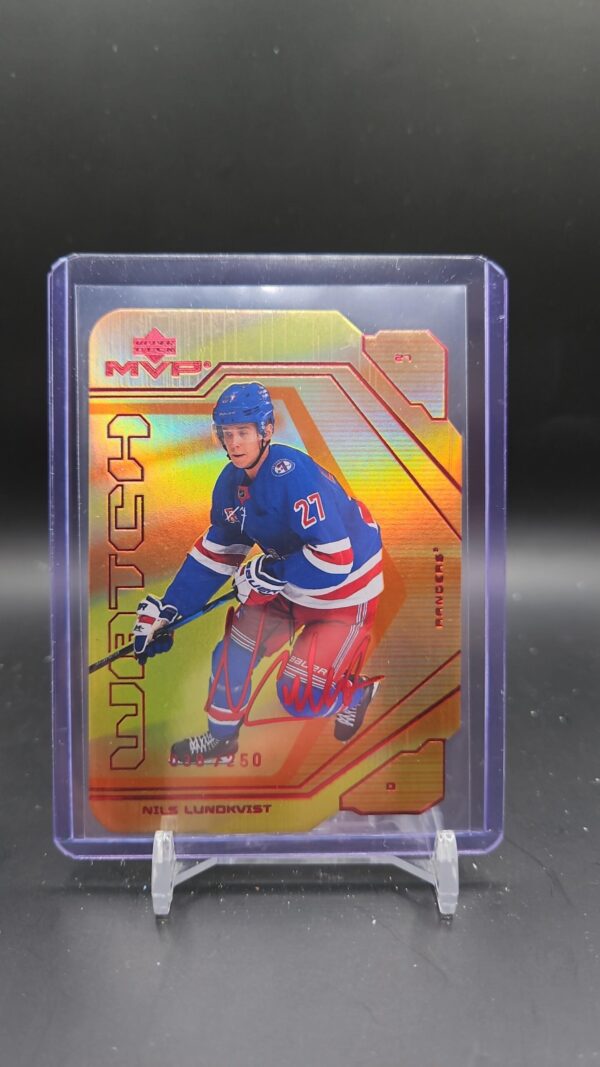 2021-22 Upper Deck Series 2 Nils Lundkvist MVP Watch Rookie #/250 Die Cut