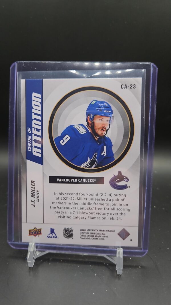 2022-23 Upper Deck Series 1 Centre of Attention #CA-23 J.T. Miller - Image 2