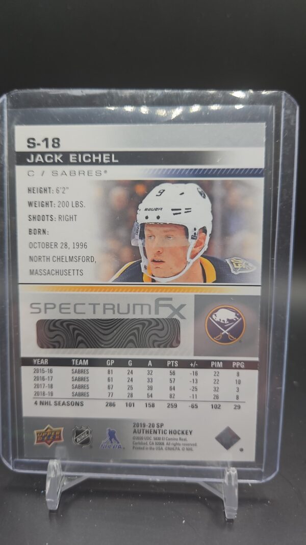 2019-20 SP Authentic Jack Eichel Spectrum FX #S-18 Buffalo Sabres - Image 2