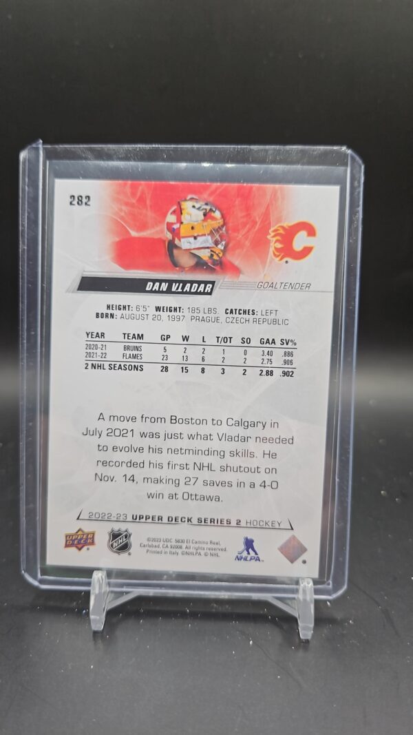 2022-23 Upper Deck Series 2 Dan Vladar #282 EXCLUSIVES /100 Calgary Flames - Image 2