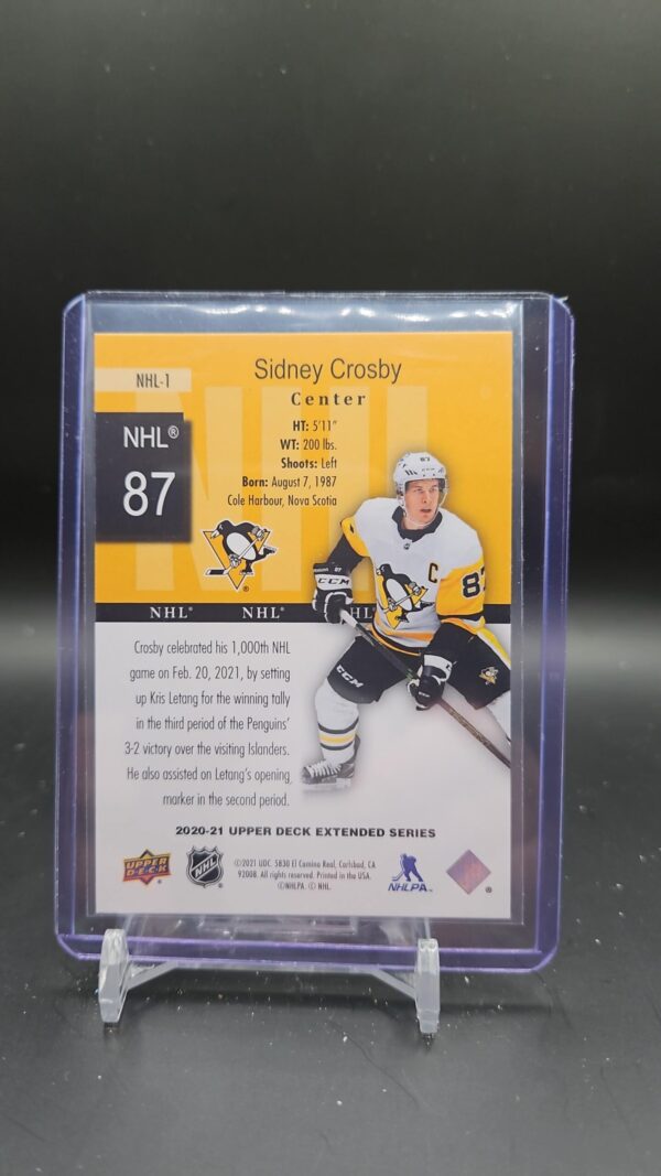 2020-21 Sidney Crosby UD Extended Hockey HoloGrFx Pittsburgh Penguins #NHL-1 - Image 2