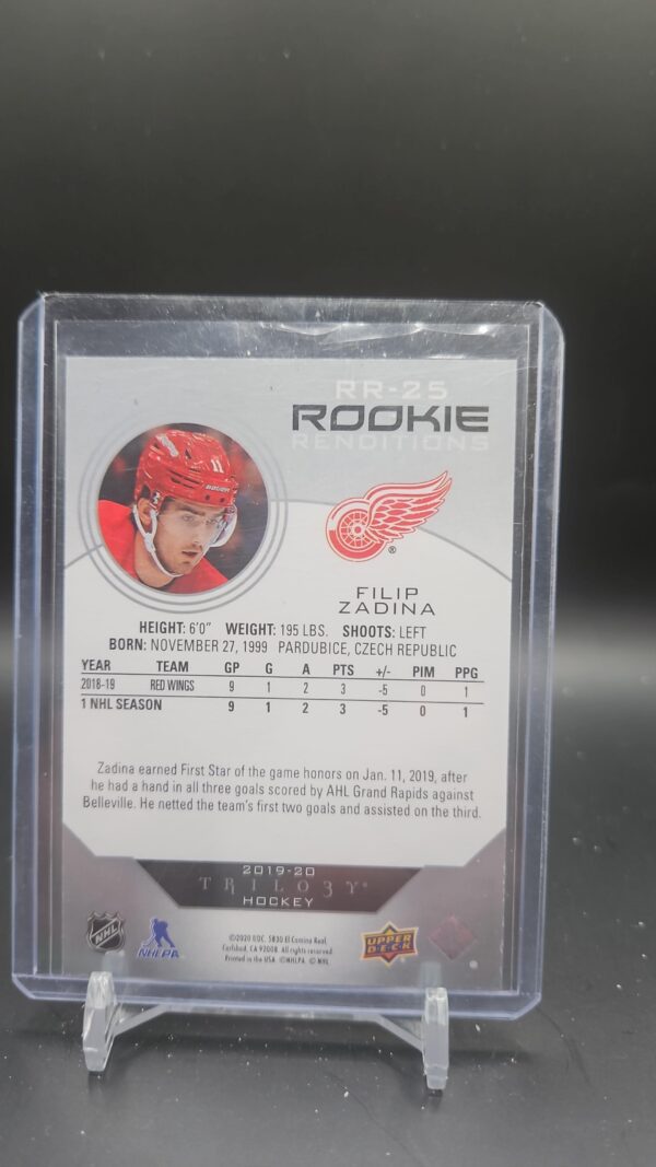 2019-20 Upper Deck Trilogy Rookie Renditions Filip Zadina #RR-25 Rookie - Image 2