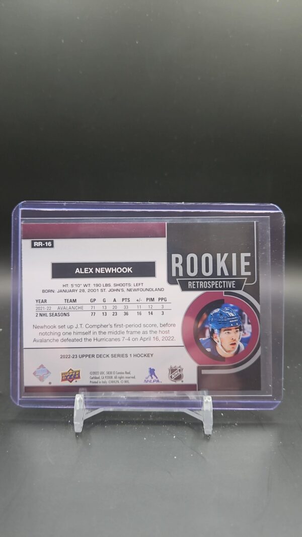 2022-23 Upper Deck Series 1 Alex Newhook Rookie Retrospective #RR-16 Avalanche - Image 2