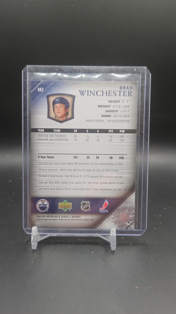 2005-06 Upper Deck Young Guns Brad Winchester #447 - Image 2