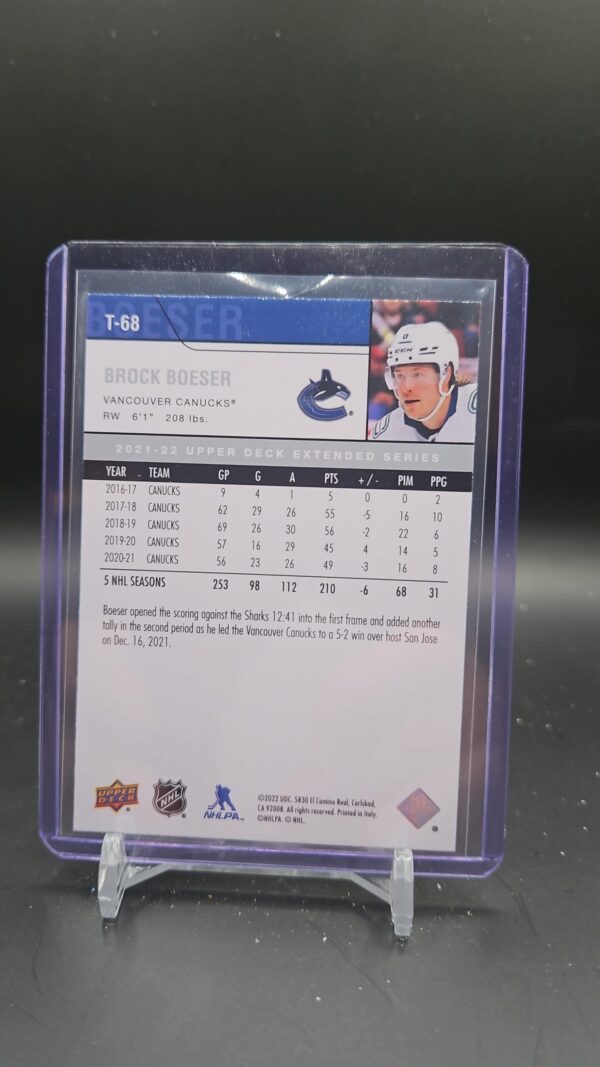 2021-22 Upper Deck '06-07 Retro #T68 Brock Boeser - Image 2