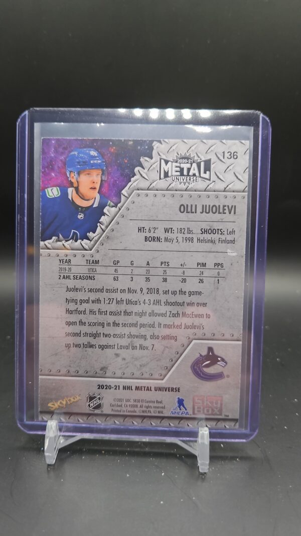 2020-21 Metal Universe Olli Juolevi Rookie #136 Vancouver Canucks - Image 2