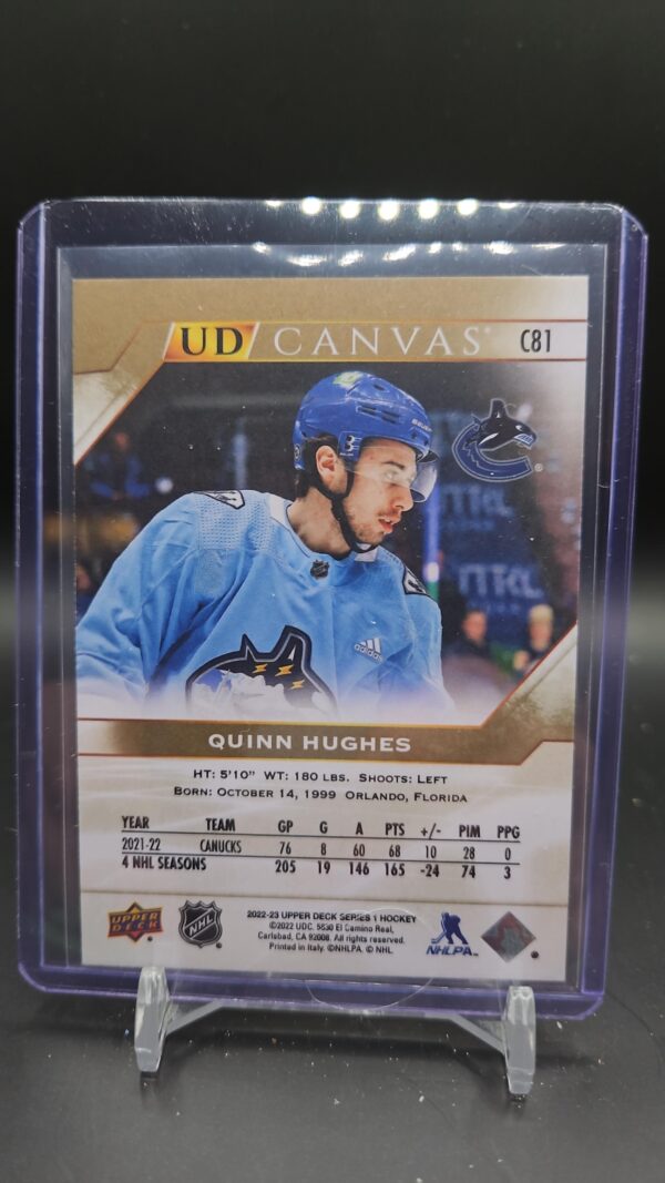 2022-23 Upper Deck Series 1 UD Canvas Quinn Hughes #C81 - Image 2