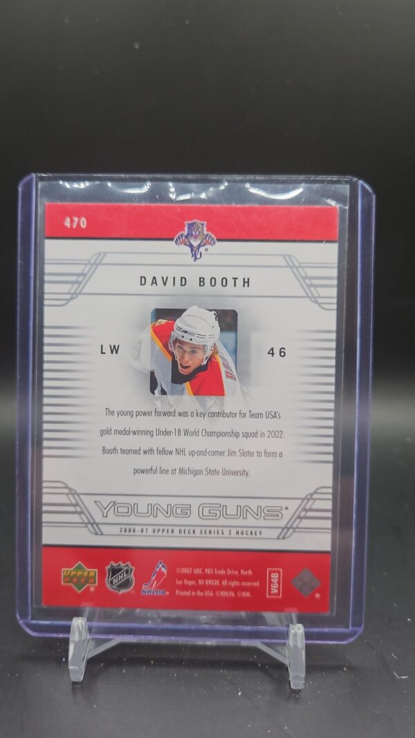 2006-07 UPPER DECK YOUNG GUNS #470 DAVID BOOTH - Image 2