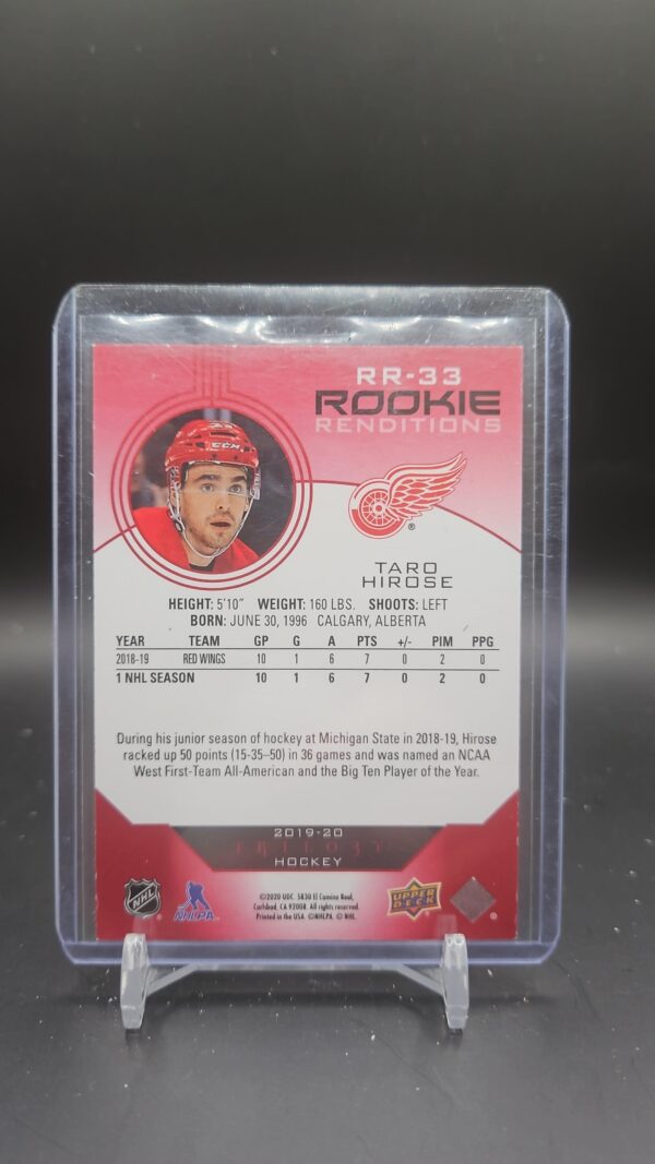 2019-20 UD Upper Deck Trilogy Taro Hirose Rookie Rendition #RR-33 - Image 2