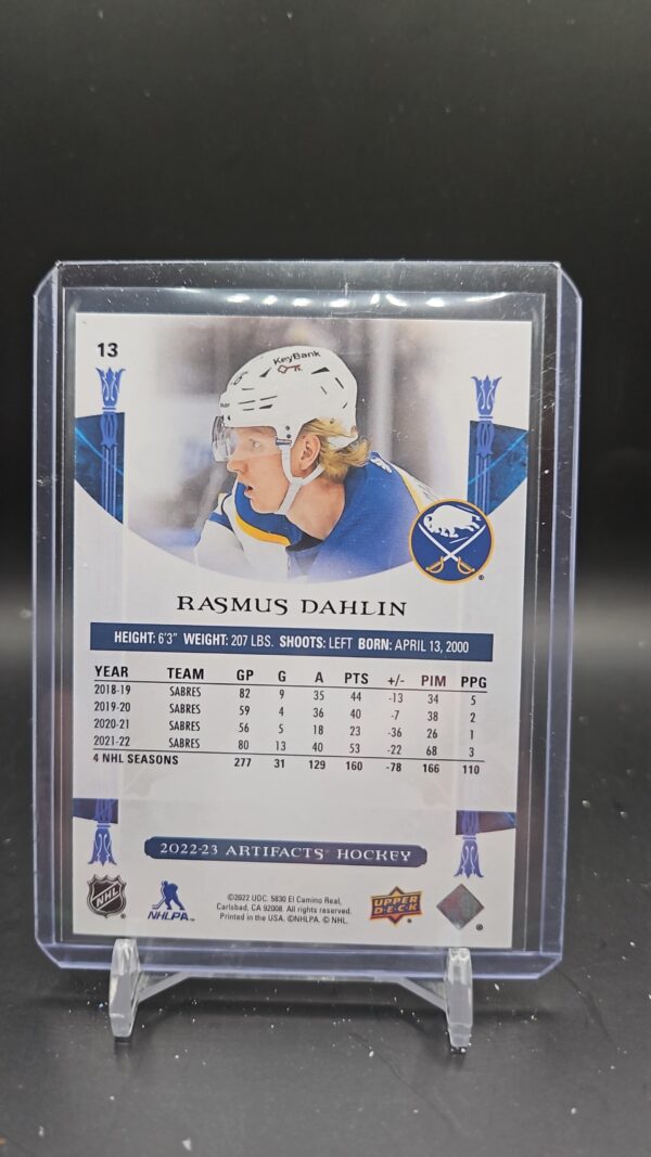 2022-23 Artifacts Ruby #13 Rasmus Dahlin /499 - Image 2