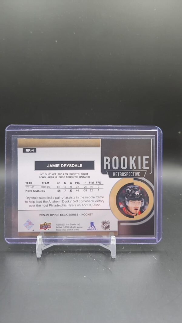 2022-23 Series 1 Rookie Retrospective #RR-4 Jamie Drysdale - Anaheim Ducks - Image 2