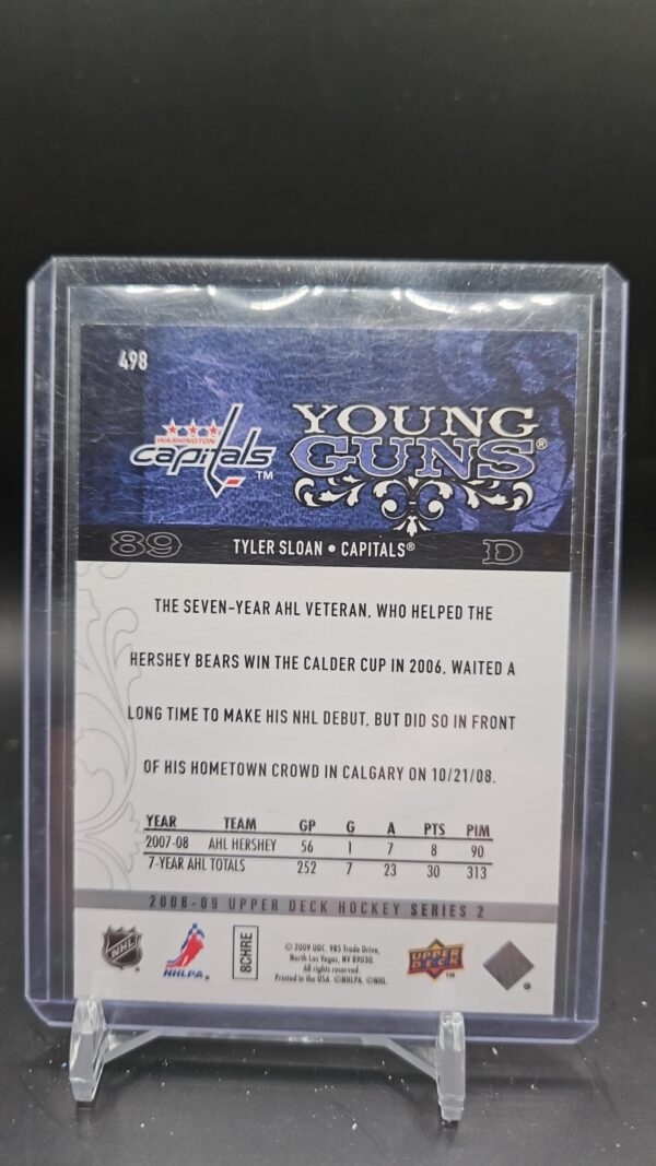 2008-09 Upper Deck Young Guns #498 Tyler Sloan Washington - Image 2