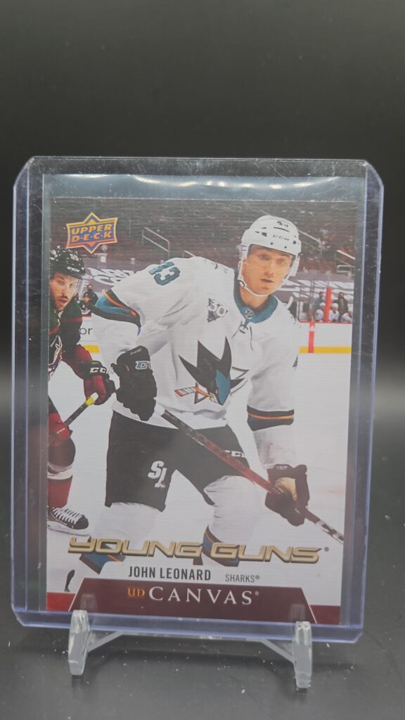 2020-21 Young Guns Canvas John Leonard #C232 Sharks rookie card