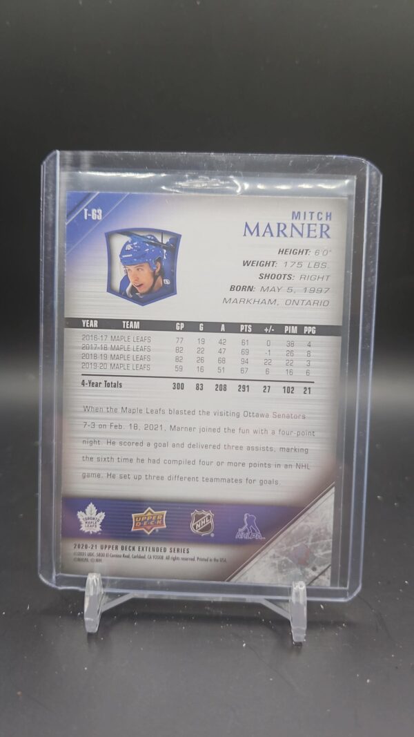 2020-21 Upper Deck Extended Series Tribute base #T-63 Mitch Marner - Image 2