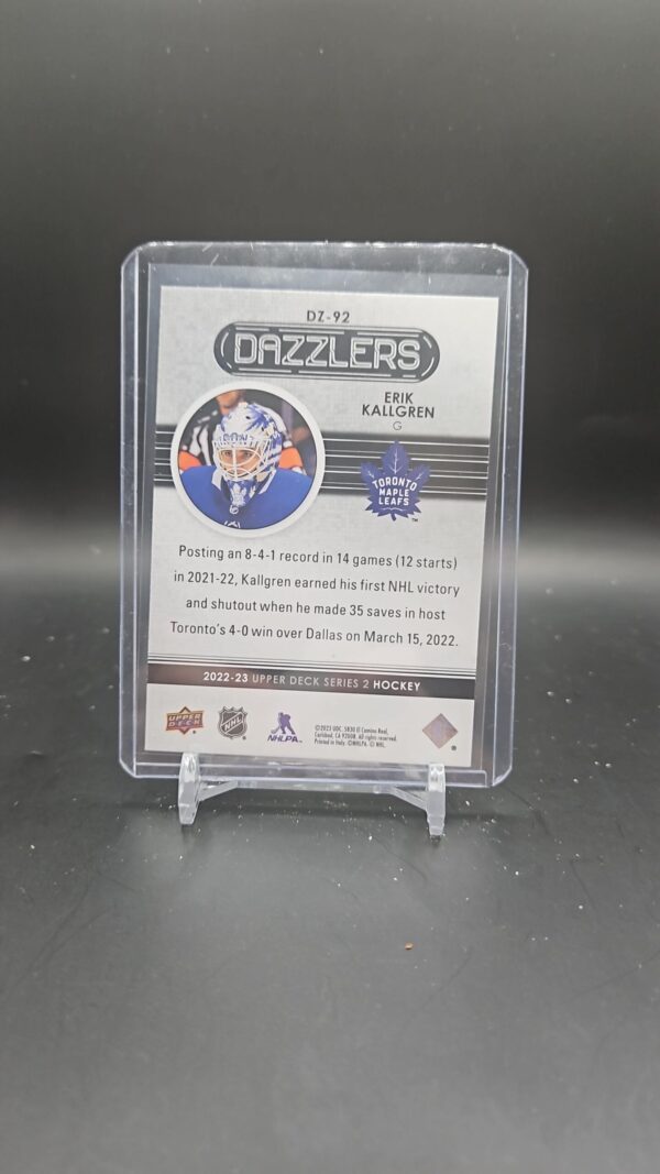2022-23 Upper Deck Dazzlers Blue #DZ92 Erik Kallgren - Image 2