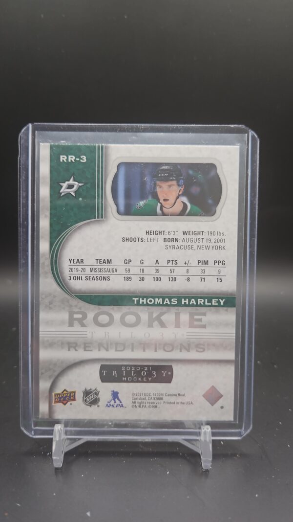 2020-21 Upper Deck UD Trilogy Rookie Renditions #RR-23 Thomas Harley Dallas - Image 2