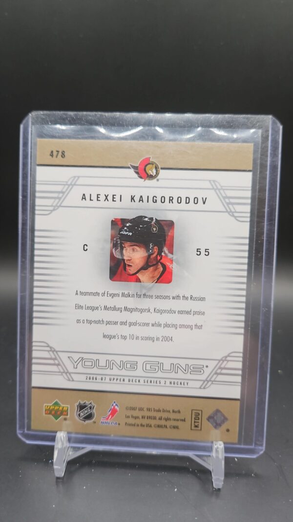 Alexei Kaigorodov 2006-07 Upper Deck Young Guns #478 Senators - Image 2