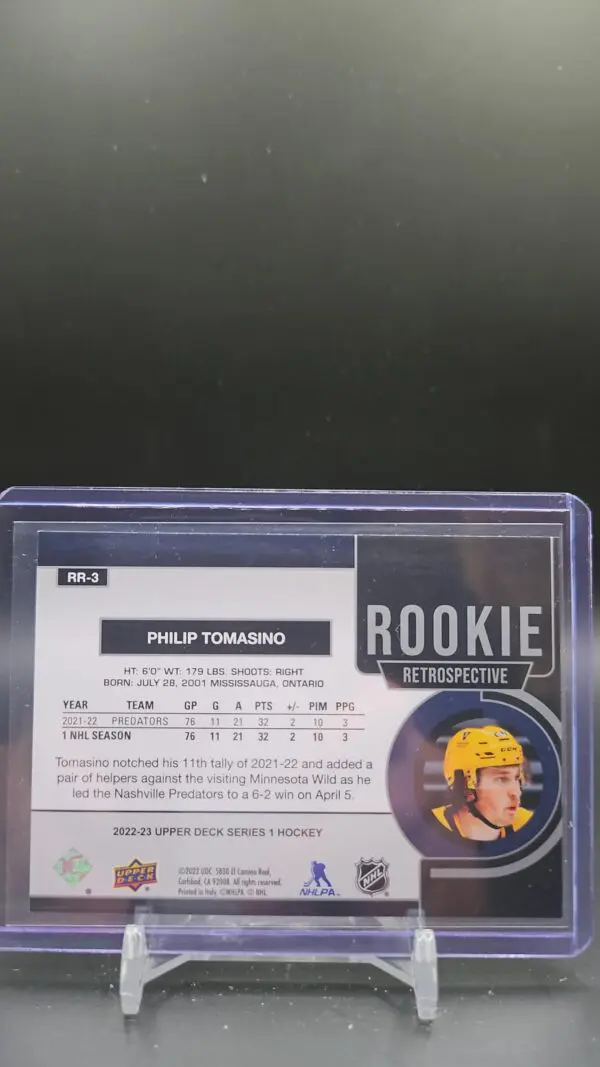 Philip Tomasino 2022-23 Upper Deck Rookie Retrospective Predators #RR-3 - Image 2