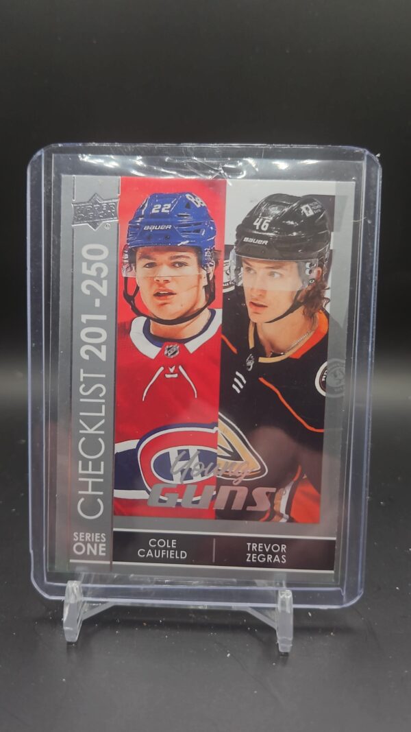 2020-21 Upper Deck Series 1 Young Guns Checklist Cole Caufield Trevor Zegras