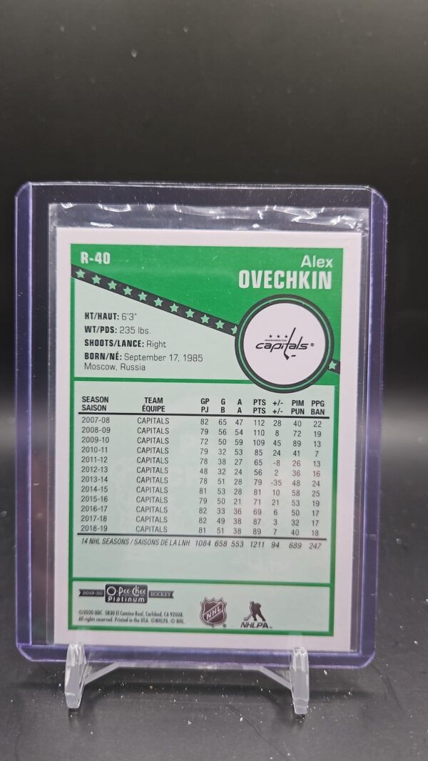 2019-20 O-Pee-Chee Platinum Retro Alex Ovechkin Alexander Ovechkin #R-40 - Image 2