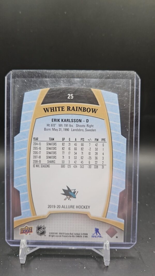 2019-20 Upper Deck Allure Hockey White Rainbow #25 Erik Karlsson - Image 2