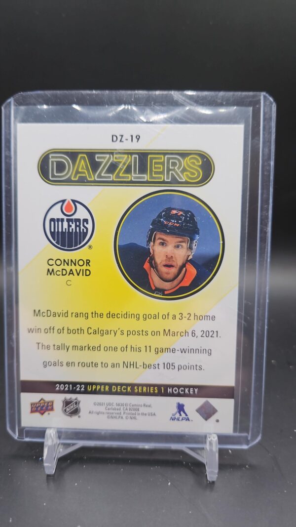 2021-22 Upper Deck Connor McDavid Edmonton Oilers Dazzlers BLUE #DZ-19 - Image 2