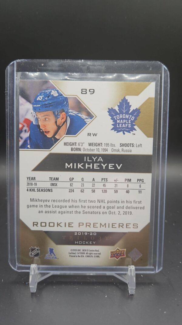 2019-20 Upper Deck Trilogy Premieres /499 Ilya MIKHEYEV #89 - Image 2