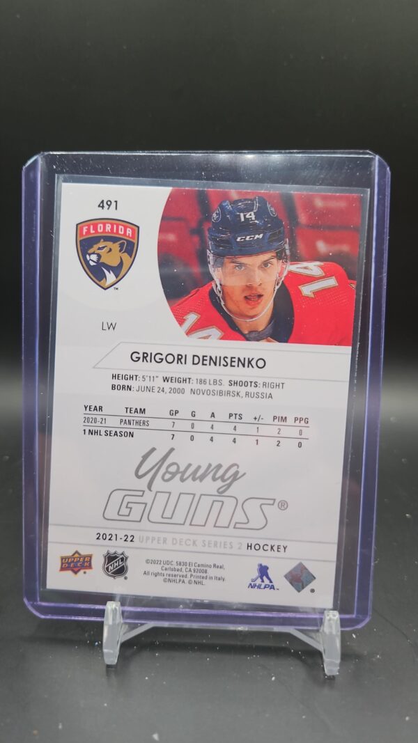 2021-22 Upper Deck Series 2 Young Guns Grigori Denisenko, #491 - Image 2