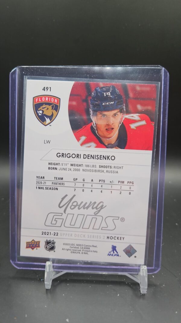 2021-22 Upper Deck Series 2 Young Guns Grigori Denisenko, #491 - Image 2