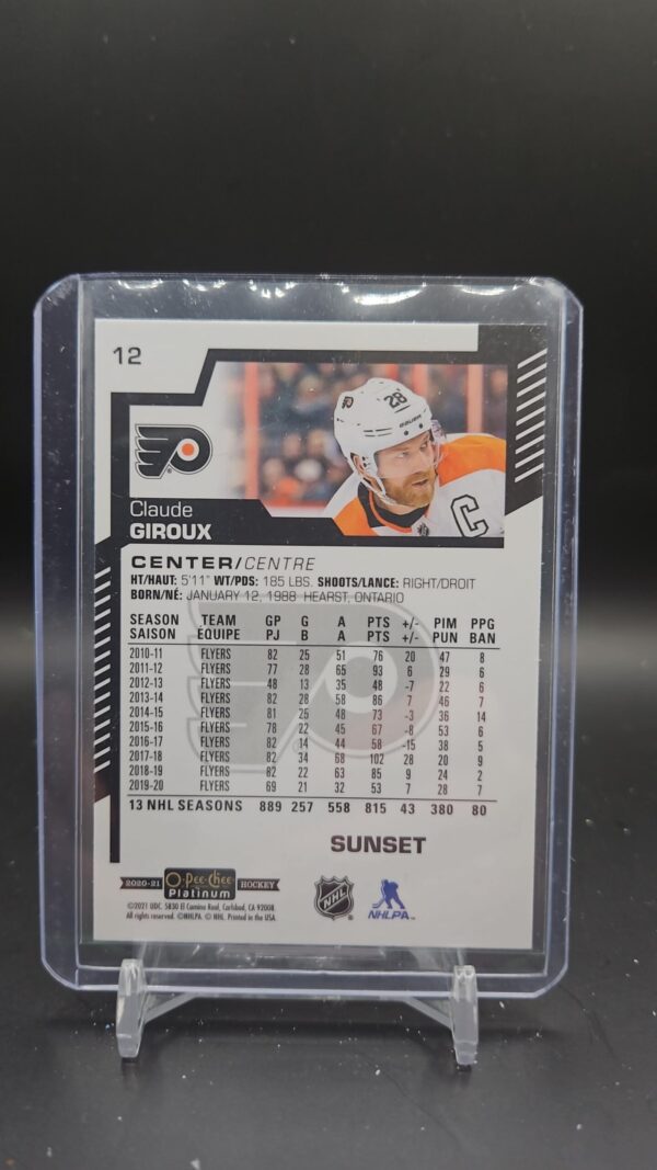 2020-21 O-Pee-Chee Platinum Sunset Claude Giroux #12 - Image 2