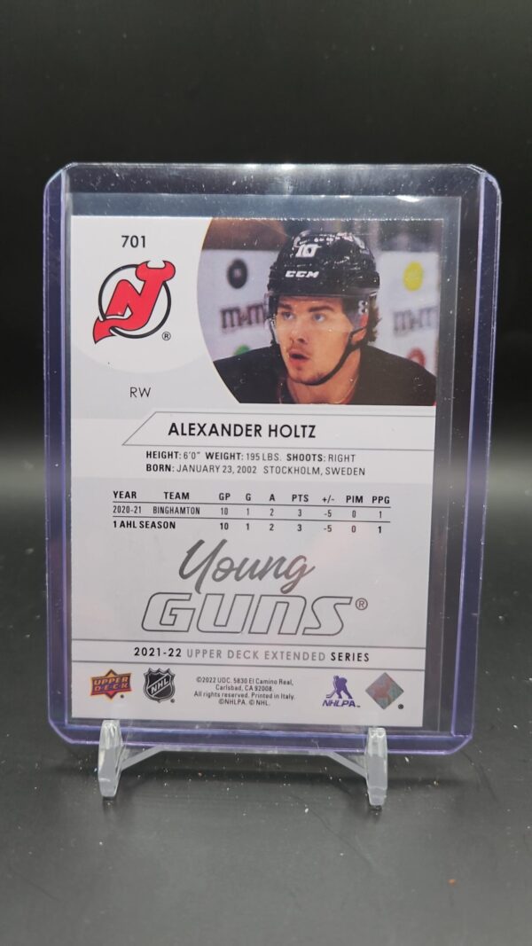 2021-22 Upper Deck Young Guns Rookie Alexander Holtz Devils #701 - Image 2