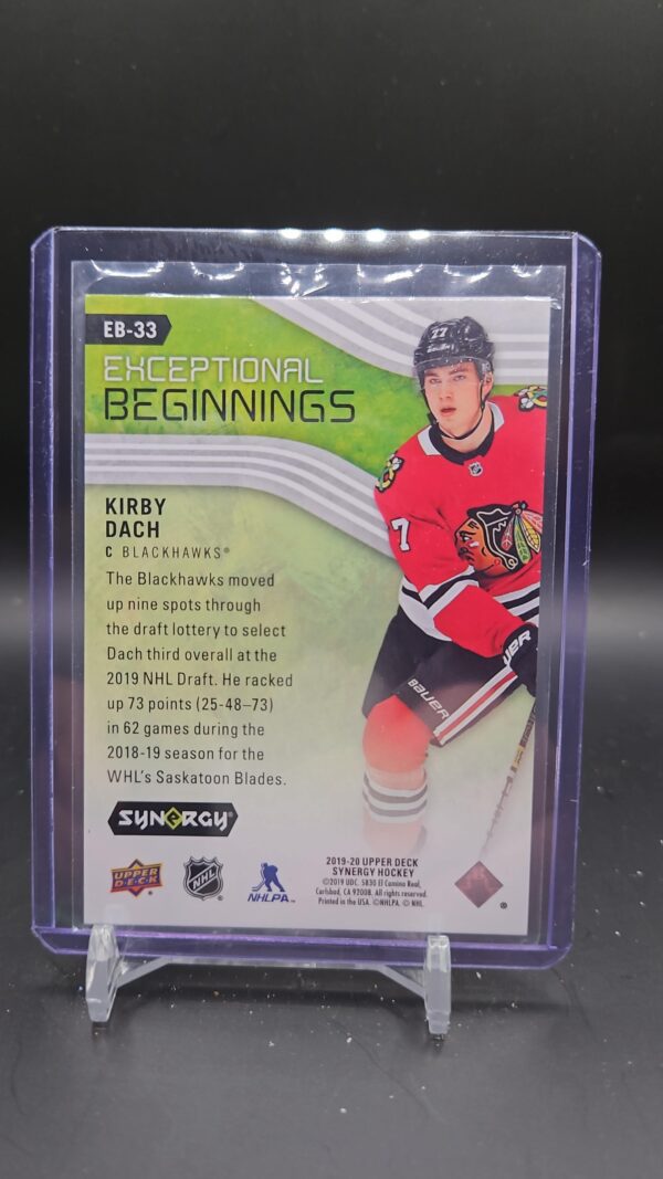 2019-20 UD - Synergy - Exceptional Beginnings Kirby Dach EB-33 /999 - Image 2