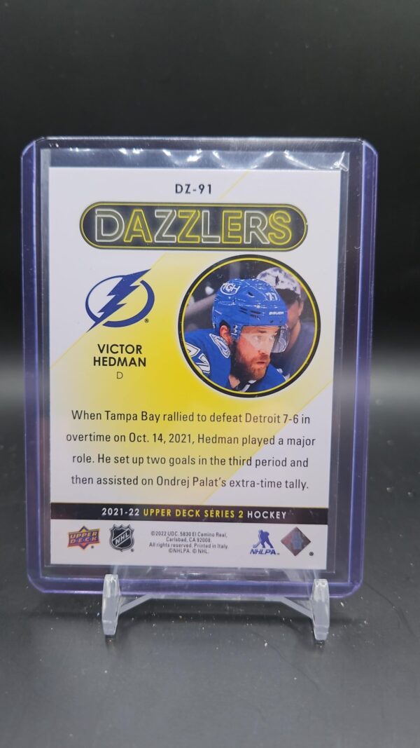 2021-22 Upper Deck Series Two BLUE Dazzlers Victor Hedman DZ-91 - Image 2