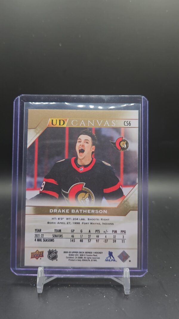 2022-23 Upper Deck Drake Batherson UD Canvas C56 Ottawa Senators - Image 2