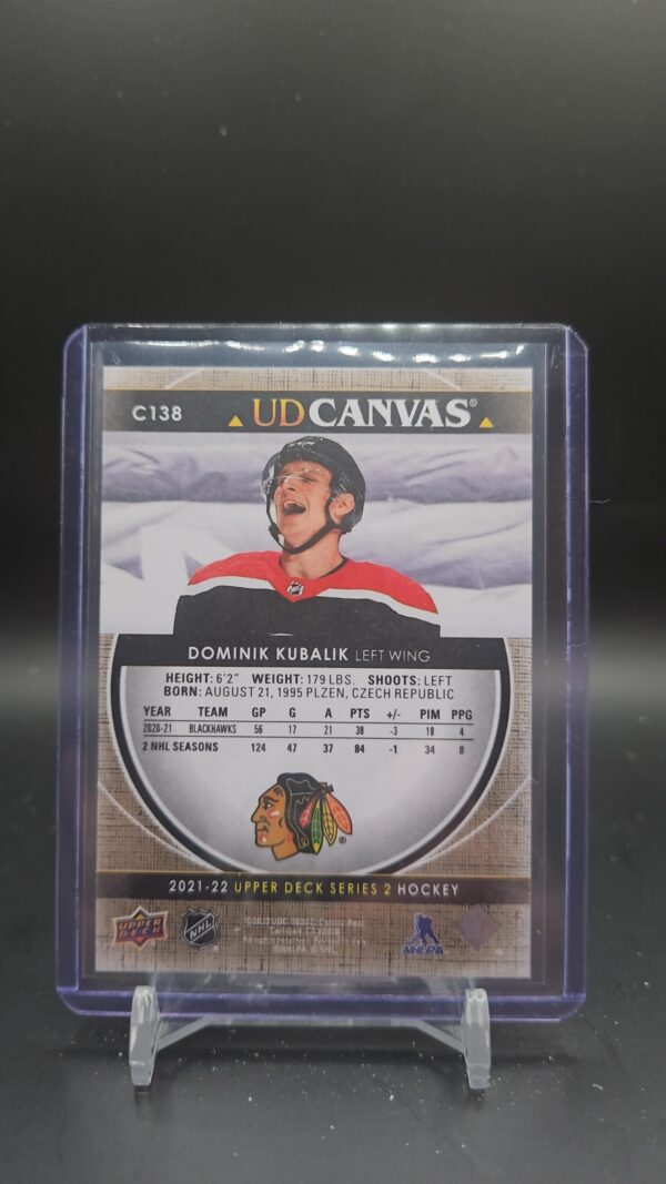Dominik Kubalik 2021-22 Upper Deck Series 2 UD Canvas #C138 - Image 2