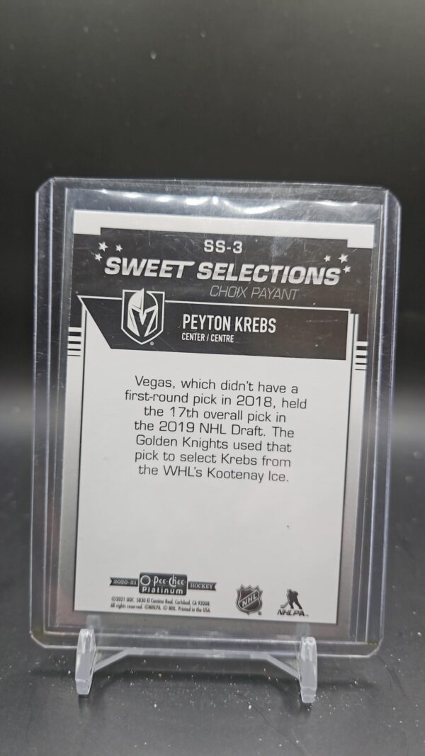 2020-21 O-Pee-Chee Platinum Sweet Selections #SS3 Peyton Krebs - Image 2
