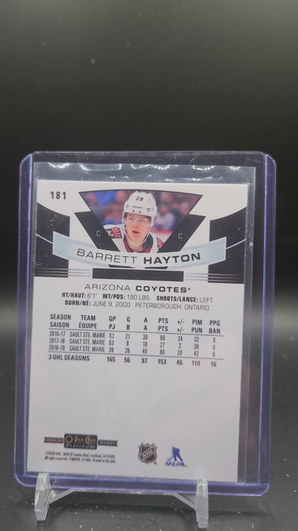 2019-20 O-Pee-Chee Platinum Marquee Rookies #181 Barrett Hayton - Image 2