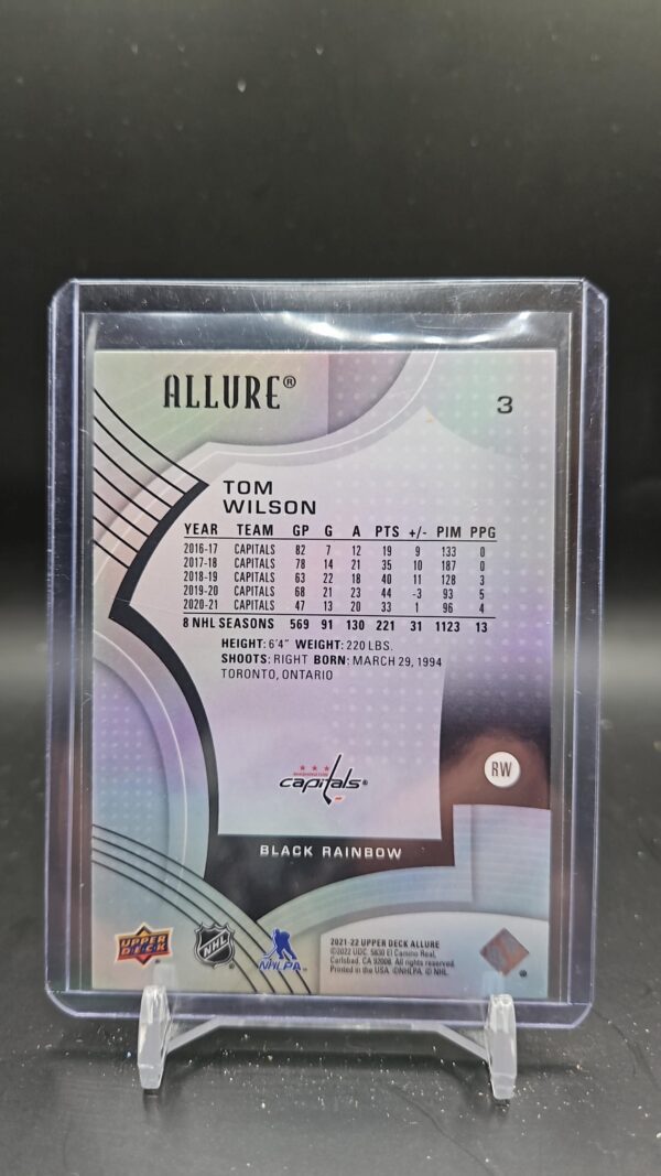 2021-22 Upper Deck Allure Black Rainbow Parallel TOM WILSON #3 - Image 2