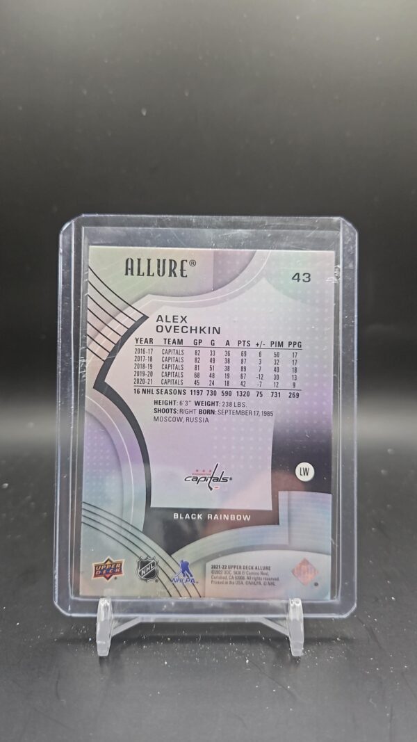 2021-22 Upper Deck Allure Black Rainbow Alex Ovechkin #43 - Image 2