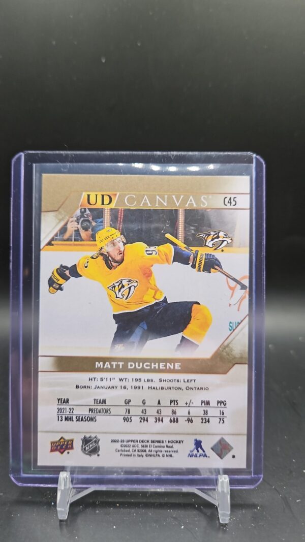 2021-22 UD Canvas Matt Duchene Nashville Predators #C45 - Image 2