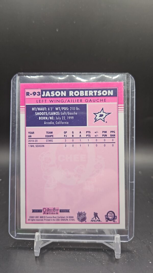 Jason Robertson RC Rookie Retro 2020-21 O Pee Chee Platinum #R-93 - Image 2