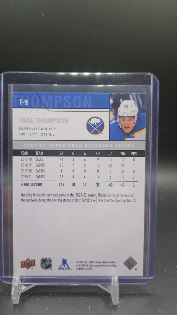 2021-22 Upper Deck Extended 2006-07 Retro Tribute TAGE THOMPSON #T-9 - Image 2