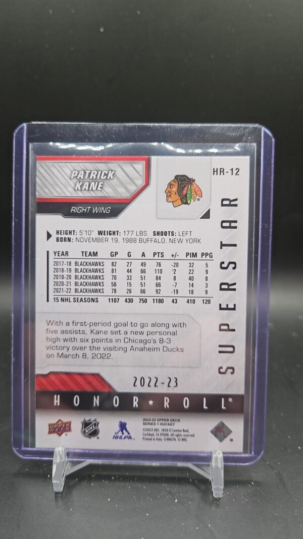 2022-23 Upper Deck Honor Roll Superstar HR-12 Patrick Kane - Image 2