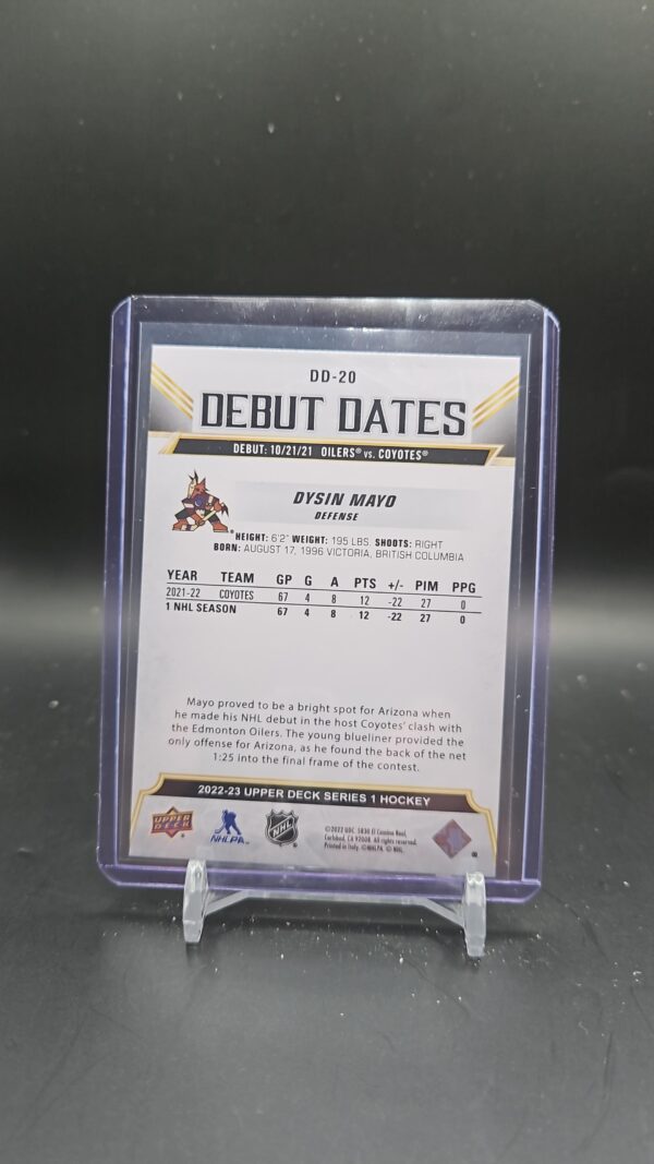 2022-23 Upper Deck Series 1 Debut Dates Dysin Mayo #DD-20 - Image 2