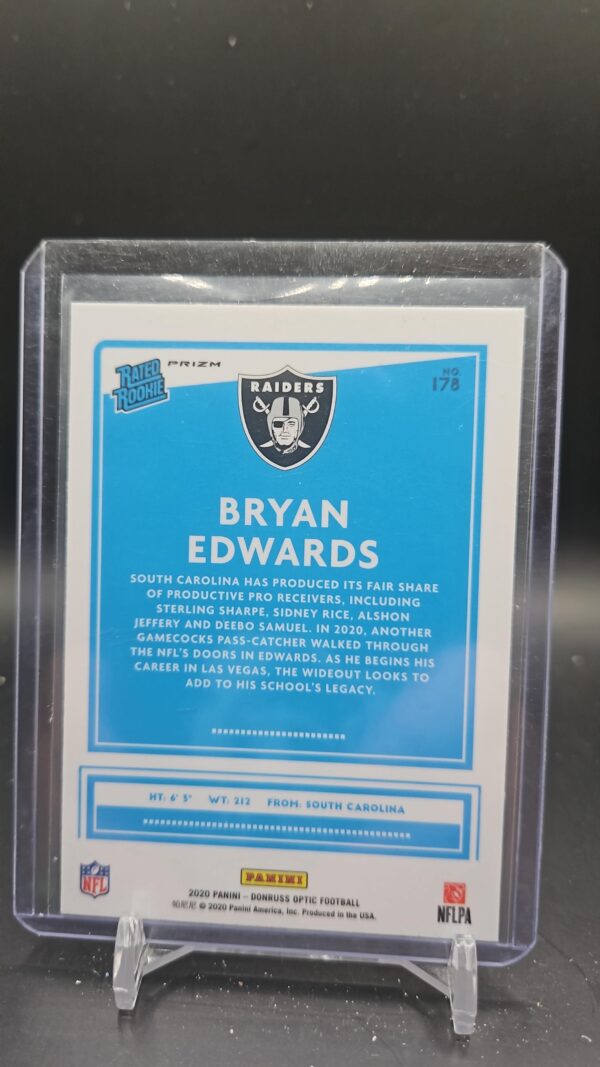 2020 Panini Donruss Optic Bryan Edwards Blue Scope Rated Rookie #178 Raiders - Image 2
